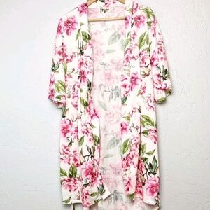 Show Me Your MuMu Pink Floral Robe Kimono Sz OS